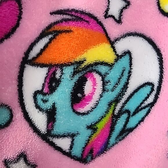 🚨 FLAW - My Little Pony Pink Plush Bath Robe Girls Fuzzy Bathrobe Fabric Piece - Picture 8 of 8